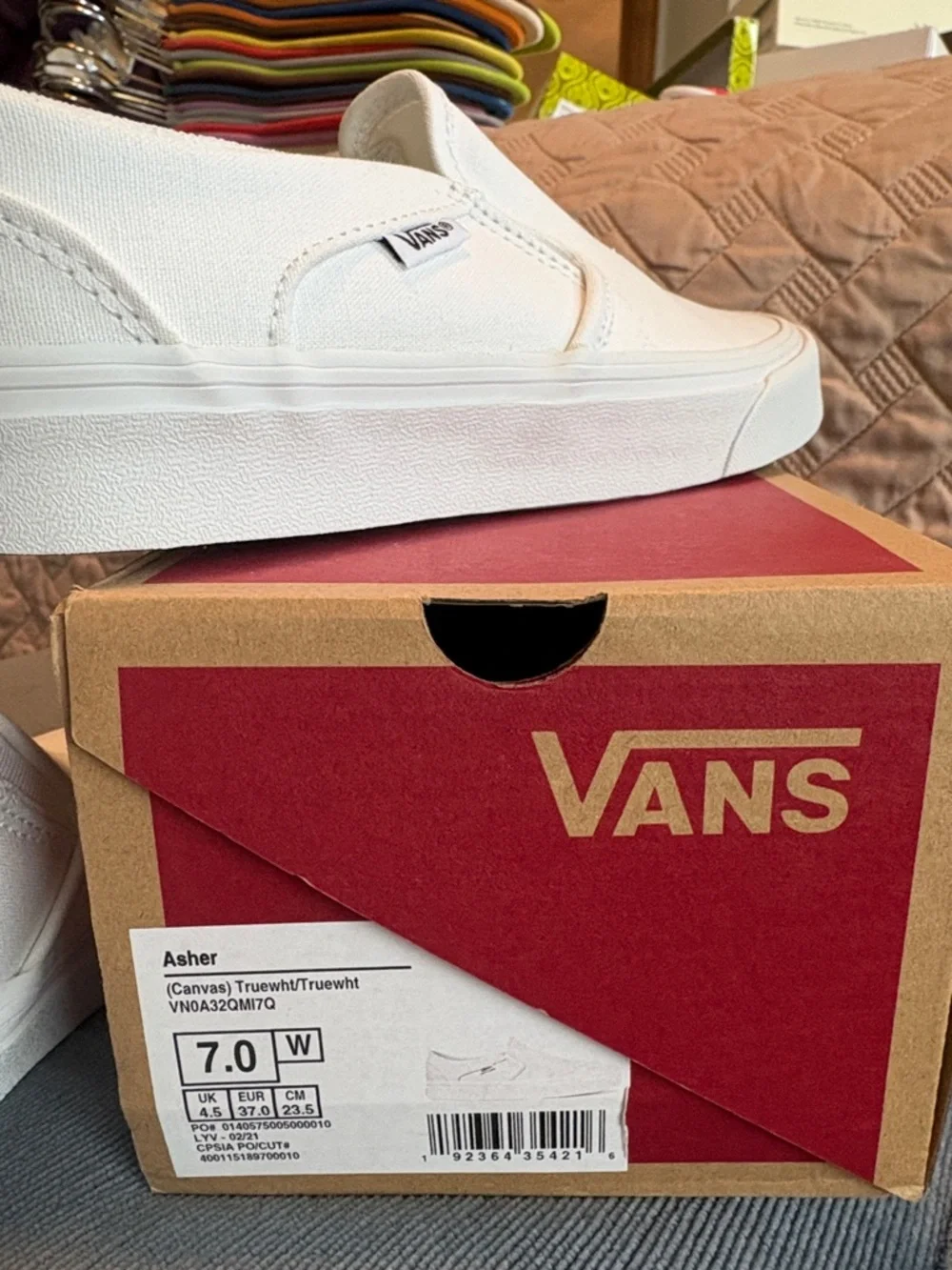 Vans White Slip-On Sneakers - Picture 2 of 4